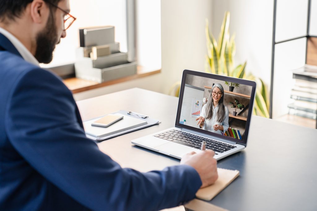 Person using a laptop for eLearning